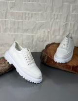 Zara Beyaz Deri Yüksek Taban CASUAL Model
